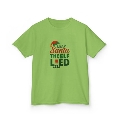 Dear Santa, The Elf Lied! Kids' Christmas Tee