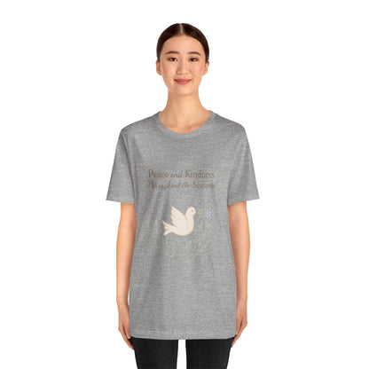 Peace and Kindness Dove Tee — 'Peace and Kindness Throughout the Seasons' Inspirational T-Shirt