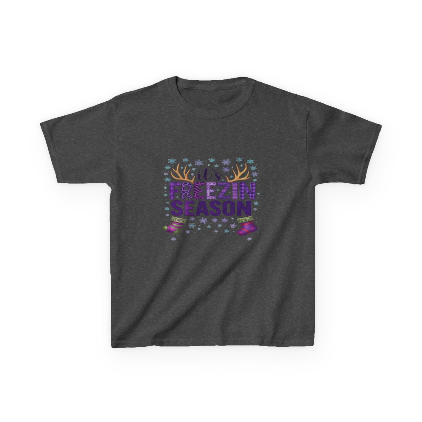 It's Freezin' Season Dino Christmas Tee - Kids Holiday Shirt