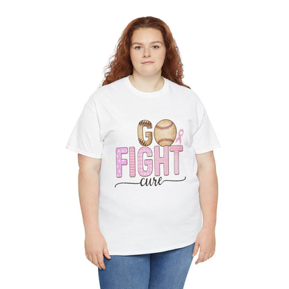 Go Fight Cure Baseball Pink Ribbon Awareness Tee