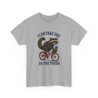 Cotton Tee Vintage Raccoon Bicycle Graphic Shirt