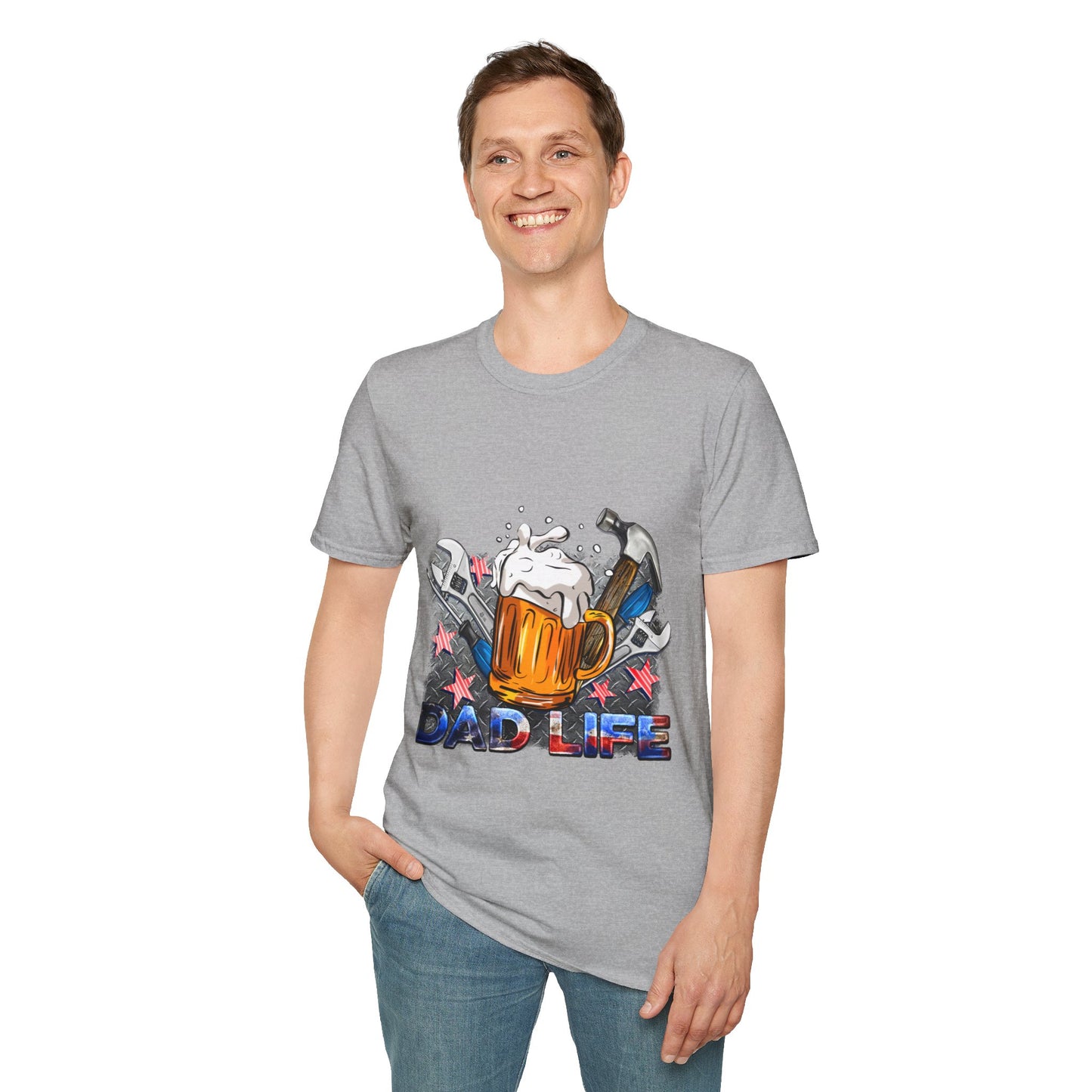 Camiseta gráfica "Papá Vida", camiseta unisex de estilo suave, regalo para el Día del Padre, ropa para amantes de la cerveza, ropa informal de fin de semana, regalos para papá