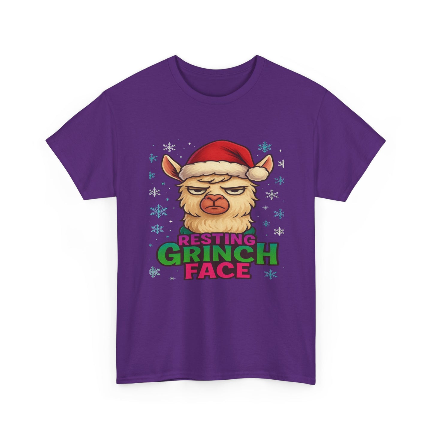 Grumpy Llama Face Christmas Tee