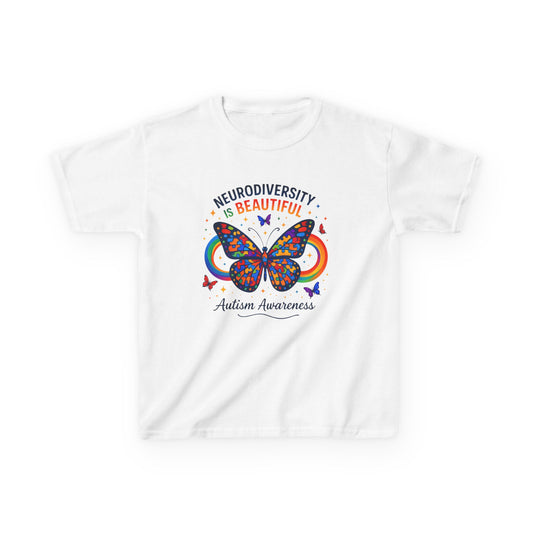 Neurodiversity Butterfly Kids Tee - Autism Awareness