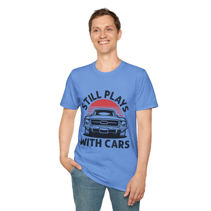 Retro Car Enthusiast T-Shirt, Still Plays with Cars Tee, Gift for Men, Vintage Auto Lover Shirt, Casual Wear, Birthday Present