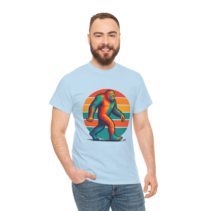 Colorful Bigfoot Unisex T-Shirt, Fun Graphic Tee for Nature Lovers, Perfect for Holidays, Festivals, Camping, Gifts