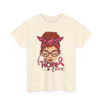 Hope, Faith & Love: Pink Ribbon Awareness Tee