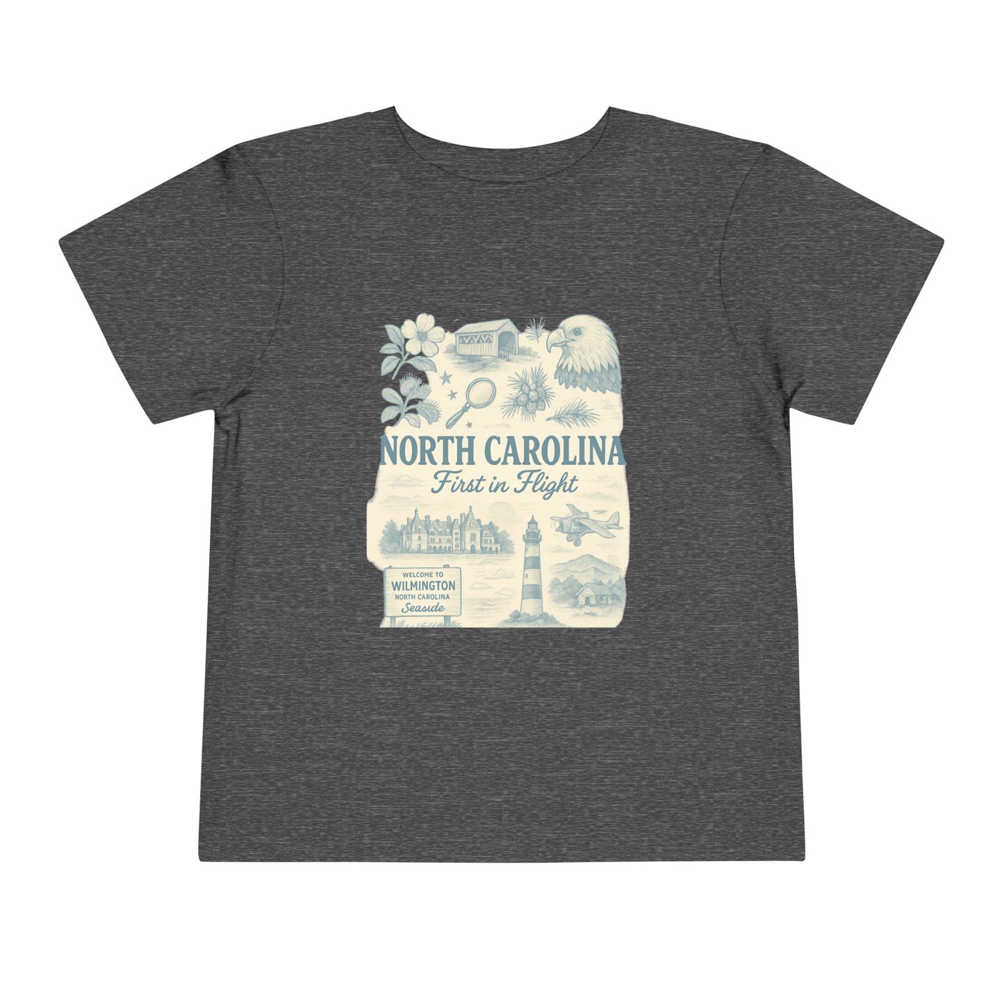 Toddler Tee - NC Landmarks Vintage First in Flight Design