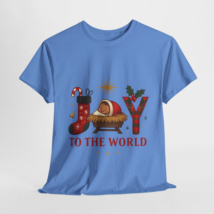 Christmas Joy Unisex Tee with Baby Jesus Illustration