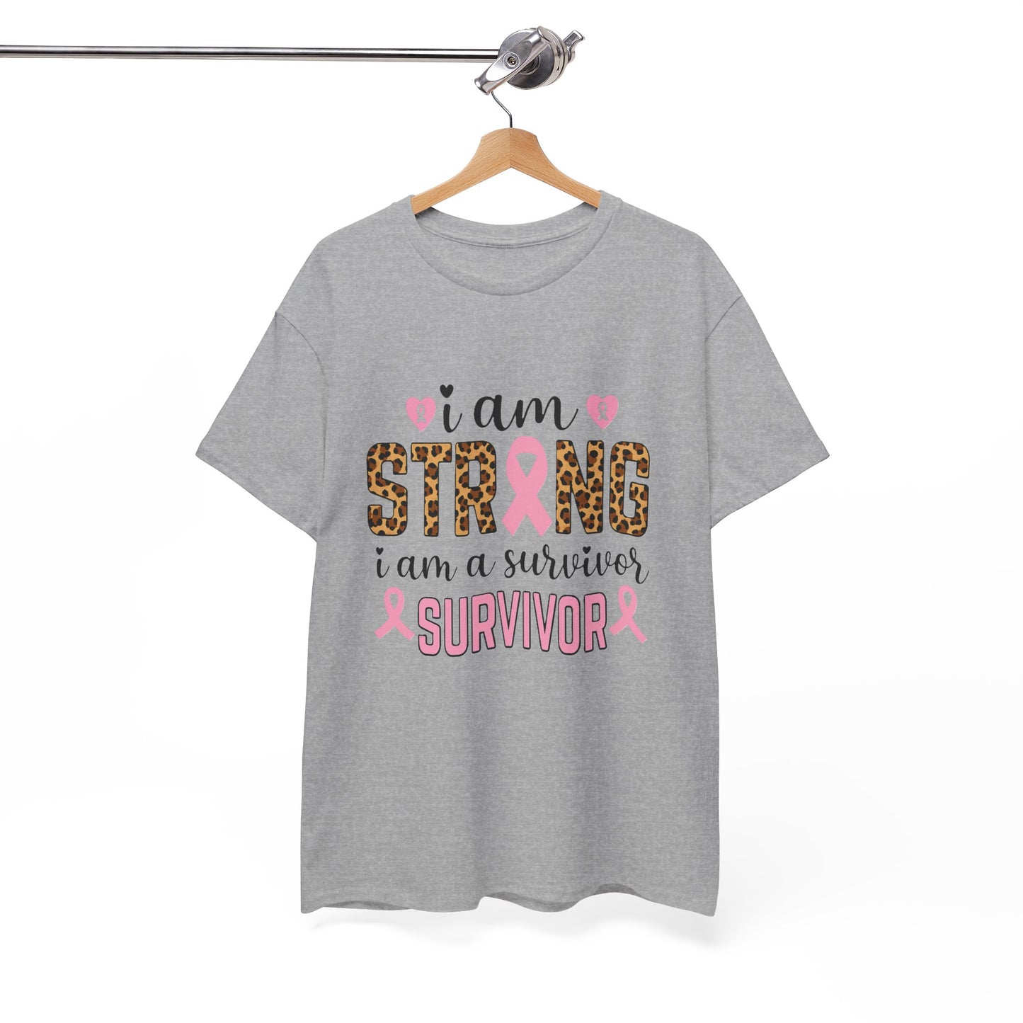 Strong Survivor Leopard Print Breast Cancer Tee