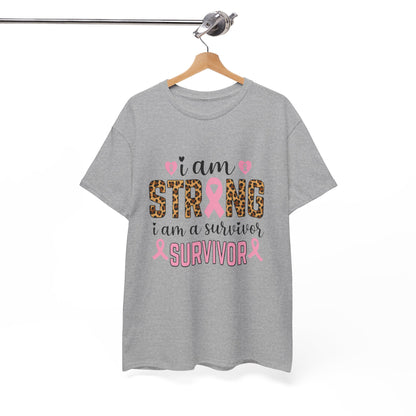 Strong Survivor Leopard Print Breast Cancer Tee