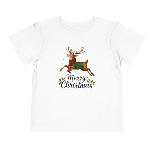 Reindeer Merry Christmas Toddler Tee - Holiday Outfit