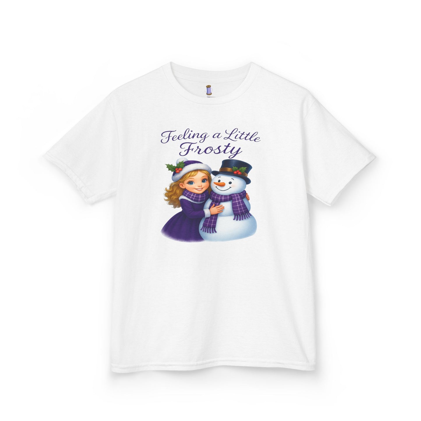 Kids Heavy Cotton™ Tee, Feeling a Little Frosty T-Shirt, Winter Tee, Holiday Gift for Kids, Cute Snowman Shirt, Fun Winter Apparel