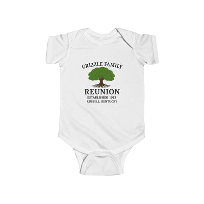 Grizzle Family Reunion Infant Bodysuit, Cute Baby Outfit, Personalized Baby Gift, Family Gathering Apparel, Ideal for Newborns