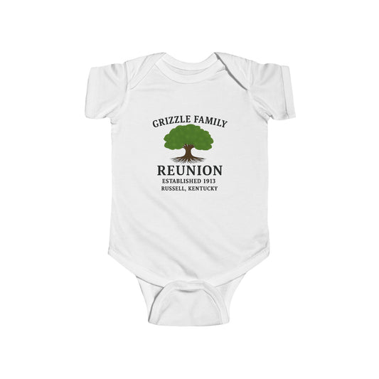 Grizzle Family Reunion Infant Bodysuit, Cute Baby Outfit, Personalized Baby Gift, Family Gathering Apparel, Ideal for Newborns