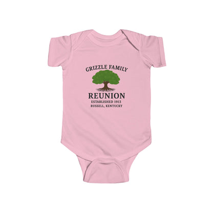 Grizzle Family Reunion Infant Bodysuit, Cute Baby Outfit, Personalized Baby Gift, Family Gathering Apparel, Ideal for Newborns