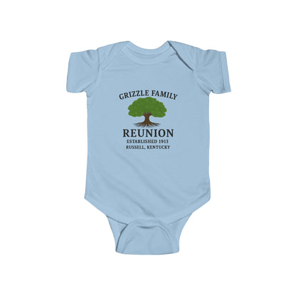 Grizzle Family Reunion Infant Bodysuit, Cute Baby Outfit, Personalized Baby Gift, Family Gathering Apparel, Ideal for Newborns