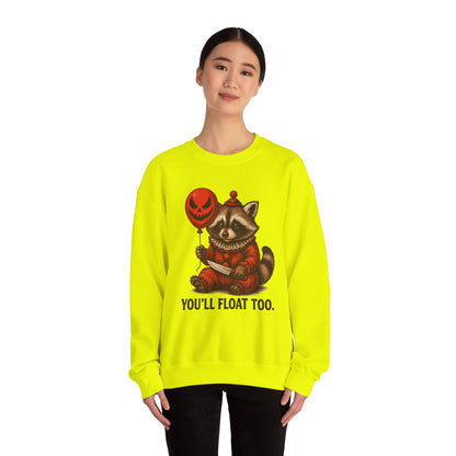 Creepy Clown Raccoon Halloween Sweatshirt