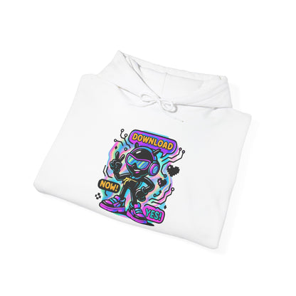Psychedelic Alien Skate Hoodie — "Down Lord" Neon Graphic Pullover