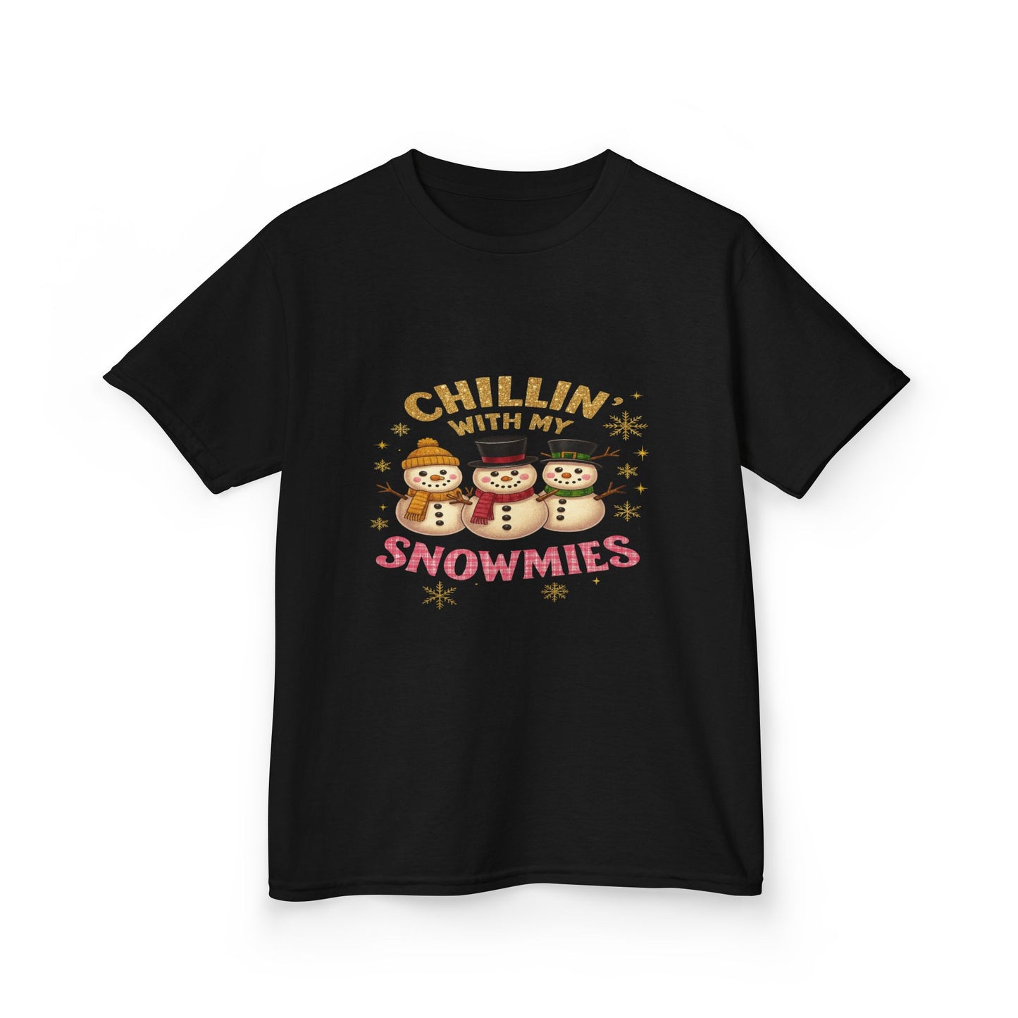 Chillin' with My Snowmies - Holiday Dinosaur Kids Tee
