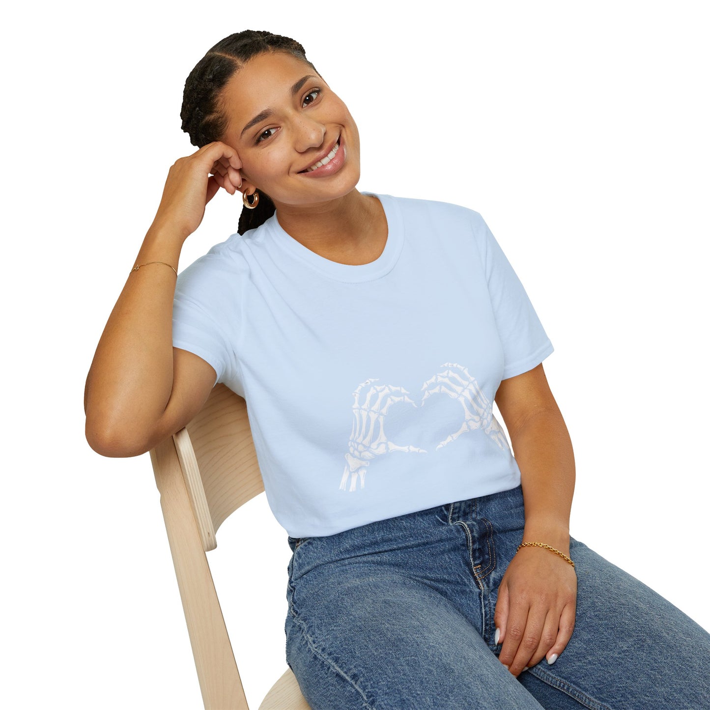 Skull Heart T-Shirt - Unisex Graphic Tee for Halloween, Love, Gifts, Casual Wear, Skeleton