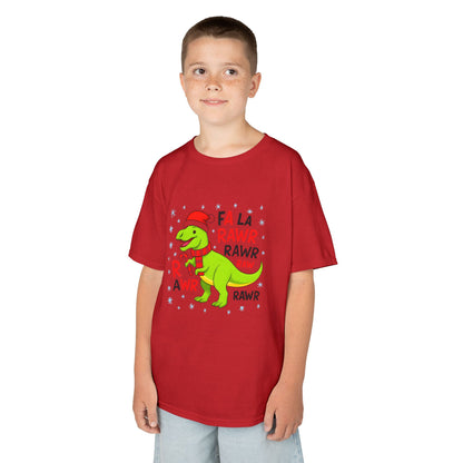 Holiday Dinosaur Kids Tee, Christmas Shirt, Fun Dinosaur T-Shirt, Kids Party Outfit, Cute Graphic Tee, Gift for Kids
