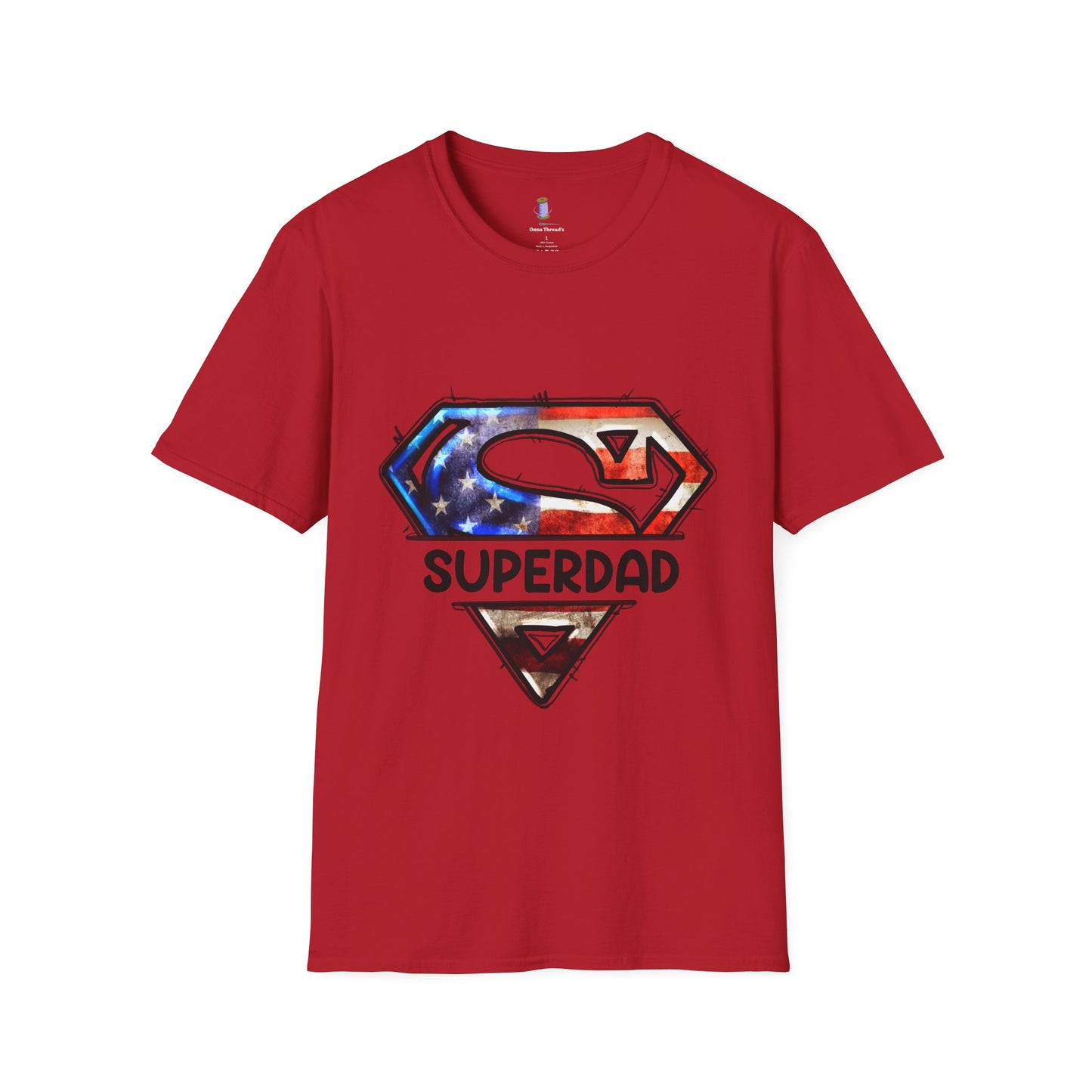Superdad Unisex Softstyle T-Shirt | Father's Day Gift, Dad Shirt, Superhero Tee, Family T-Shirt, Patriotic Apparel