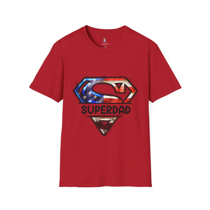 Superdad Unisex Softstyle T-Shirt | Father's Day Gift, Dad Shirt, Superhero Tee, Family T-Shirt, Patriotic Apparel