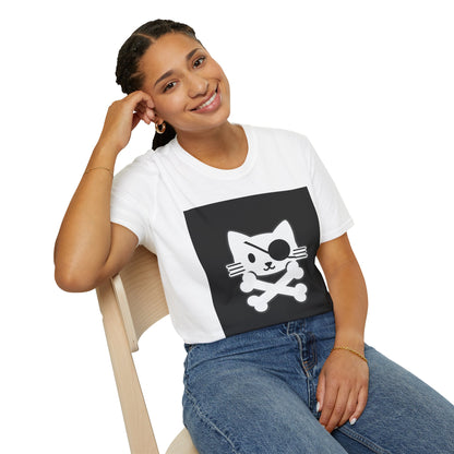 Pirate Cat Unisex T-Shirt, Playful Tee, Gift for Cat Lovers, Cute Animal Shirt, Fun Fashion for Parties, Casual Wear