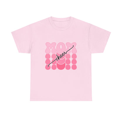 MOM Cheer – Pink Bubble Letter Spirit Tee