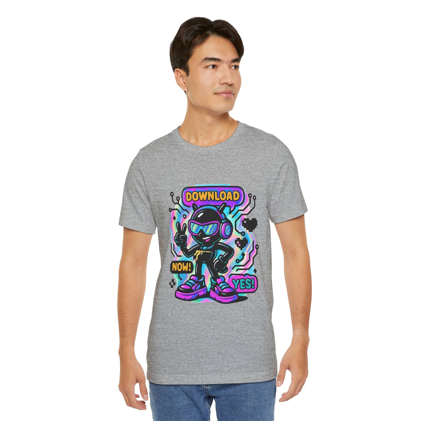 Download Now! Retro Gamer Alien T-Shirt — Neon Vaporwave Gaming Tee