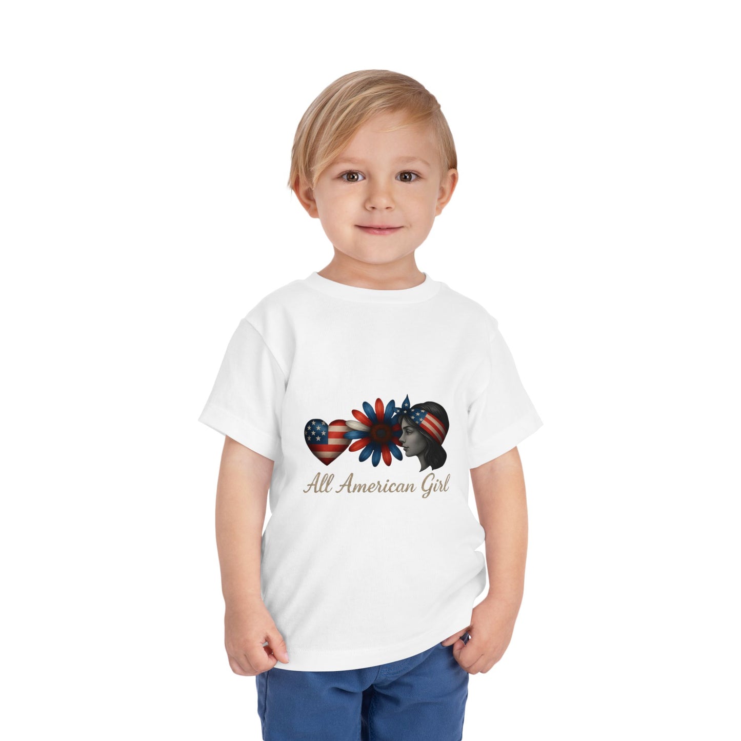 All American Girl Heart & Flower Tee