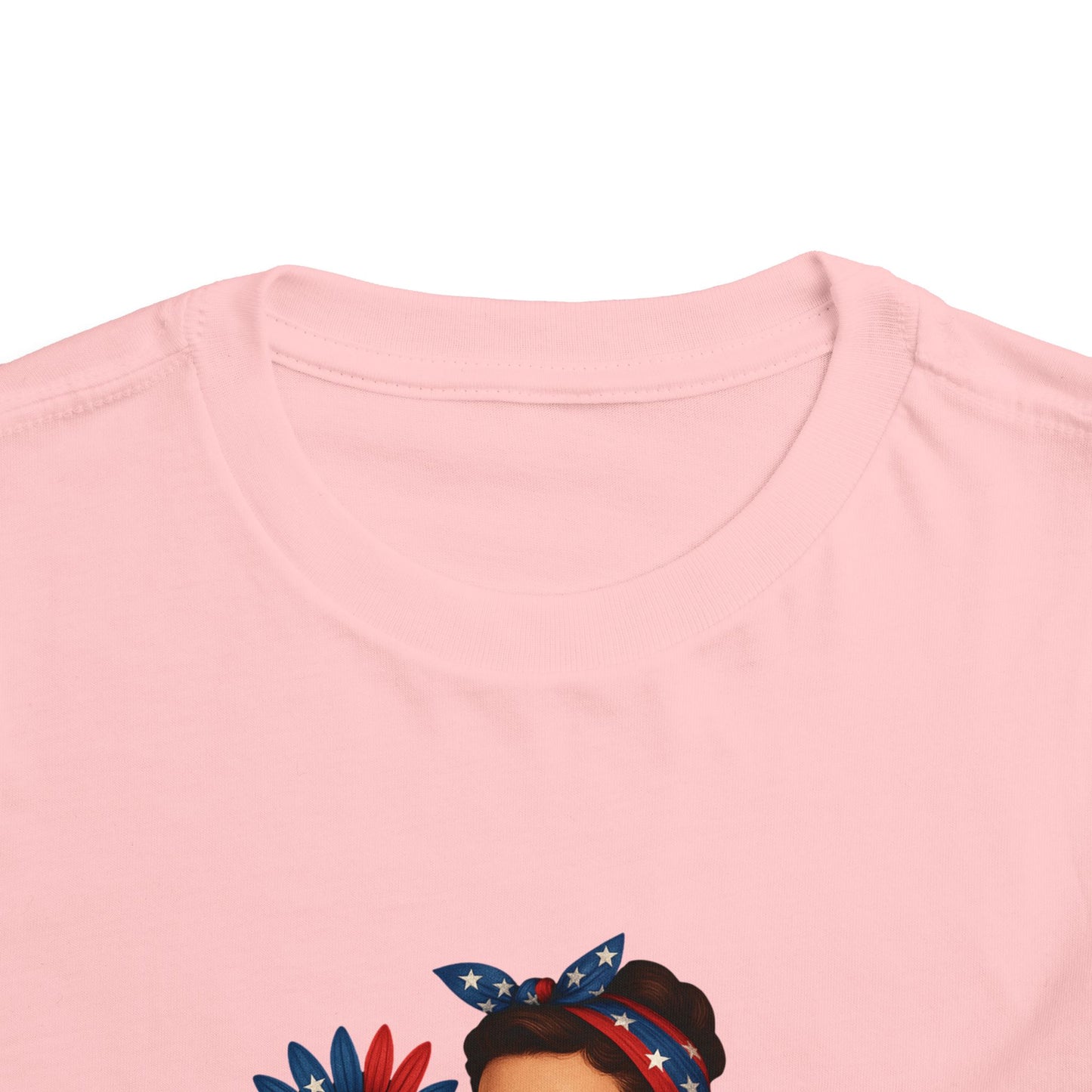 Toddler Tee All American Girl Patriotic Floral Shirt