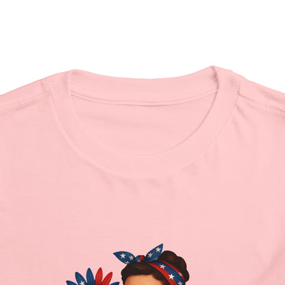 Toddler Tee All American Girl Patriotic Floral Shirt