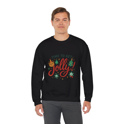 Holiday Sweatshirt - "Time to Get Jolly!" Christmas Crewneck
