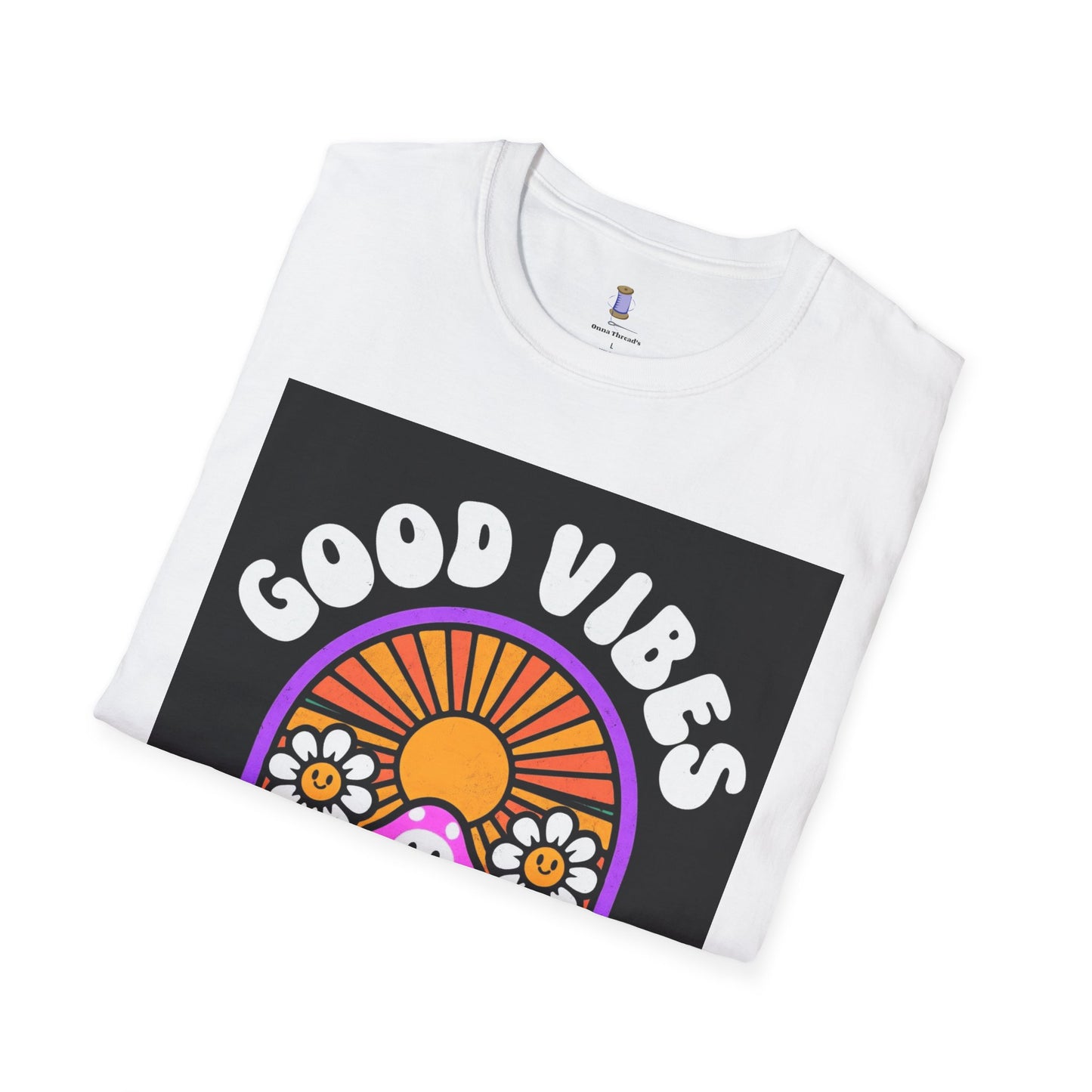 Good Vibes Unisex Softstyle T-Shirt, Fun Graphic Tee, Summer Vibe Shirt, Gift for Friends, Eco-Friendly Fashion
