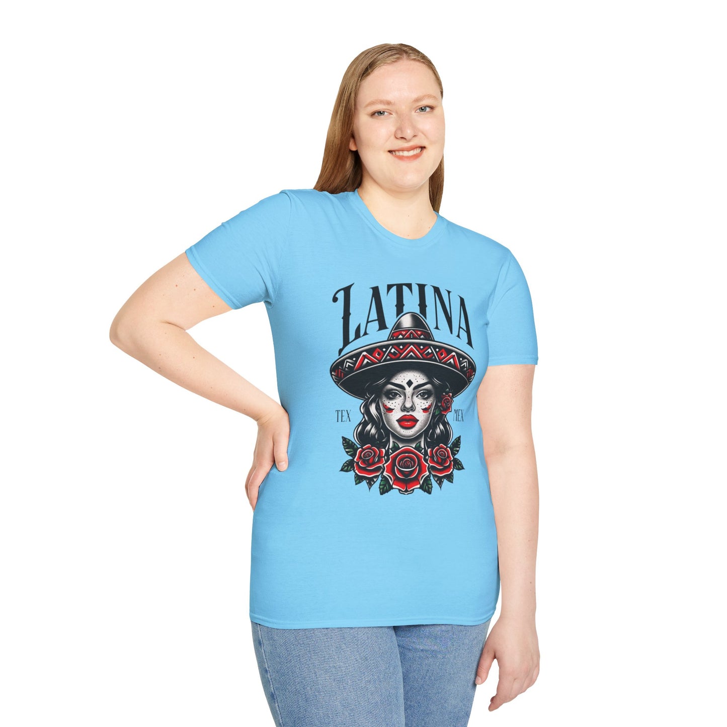 Latina Floral Graphic T-Shirt, Casual Wear, Cultural Pride Tee, Fashion for Latinas, Gifts for Her, Summer Style