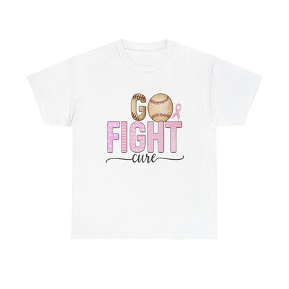 Go Fight Cure Baseball Pink Ribbon Awareness Tee