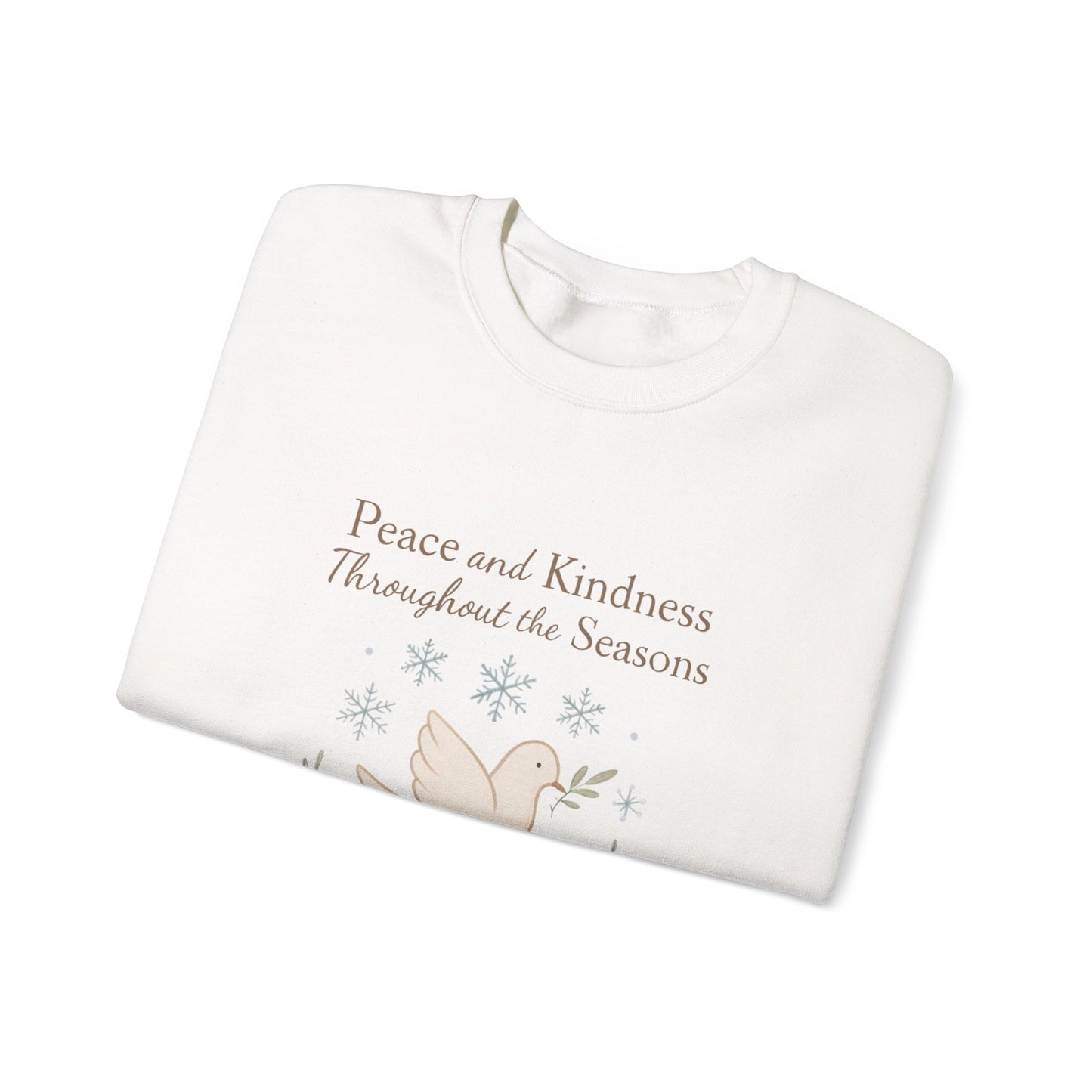 Peace and Kindness Crewneck Sweatshirt — Dove Holiday Sweatshirt