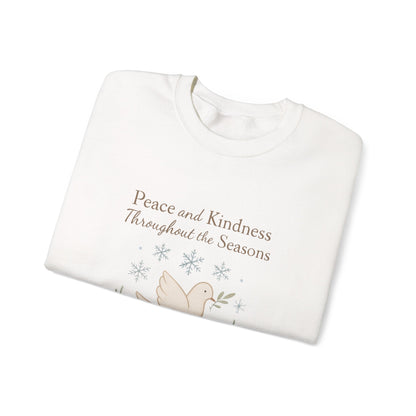 Peace and Kindness Crewneck Sweatshirt — Dove Holiday Sweatshirt