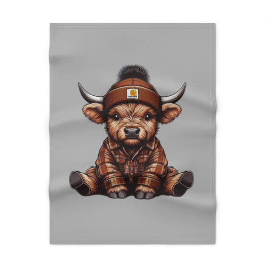 Adorable Highland Cow Fleece Baby Blanket | Cozy Nursery Gift, Baby Shower Blanket, Cute Kids Decor, Toddler Comfort