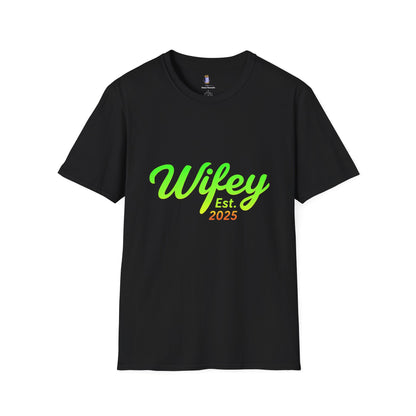 Wifey Est. 2025 T-Shirt, Bridal Shower Gift, Newlywed Apparel, Wedding Favor, Engagement Celebration Tee, Cute Couple Top