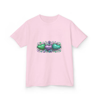 Live Laugh Love Dinosaur Heart Kids Christmas Tee