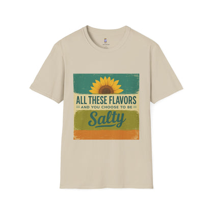 Sunflower Salty T-Shirt: Unisex Softstyle Tee for Sunshine Lovers, Casual Wear, Birthday Gift, Summer Vibes, Relaxed Style