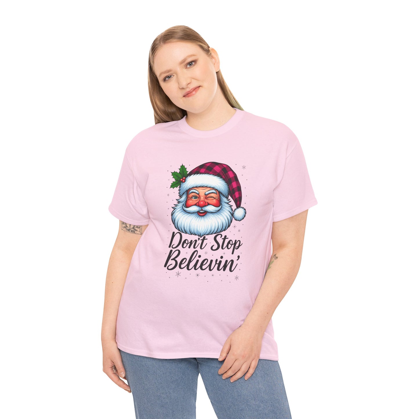 Santa Believin' Pink Holiday Tee