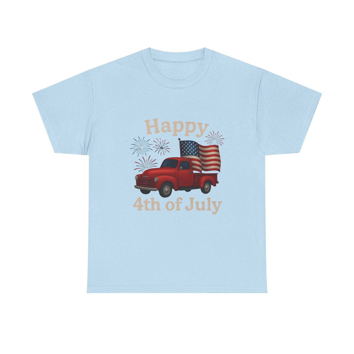 🚙 Happy 4th of July Truck Tee – Patriotic Vintage Pickup Shirt