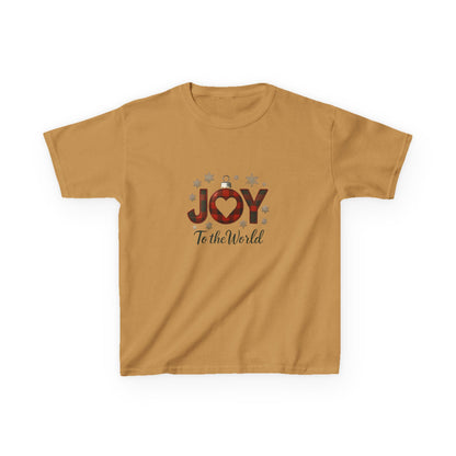 JOY Dinosaur Christmas Tee - Plaid Ornament Dino Shirt