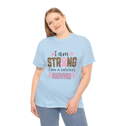 Strong Survivor Leopard Print Breast Cancer Tee