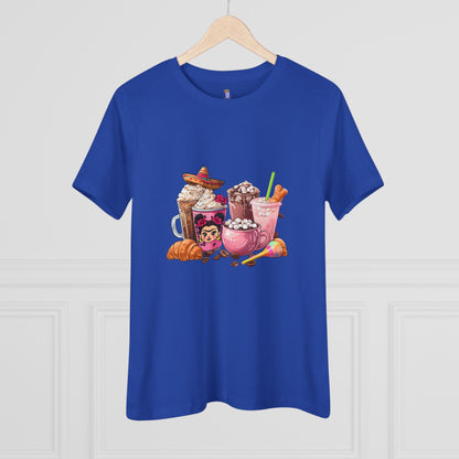 Latina Cute Beverage Women's Cotton Tee, Coffee Lover Gift, Cute Summer Shirt, Birthday Present, Cozy Foodie Tee