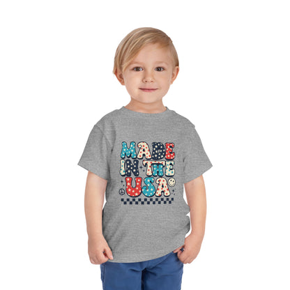 Toddler Tee Vintage Made in USA Retro Smiley Peace Sign Star Design